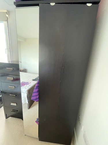 Wardrobe with small mirror - with,