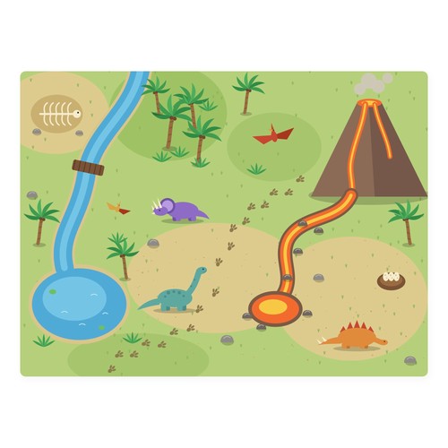 Dinosaur land kids table - land,